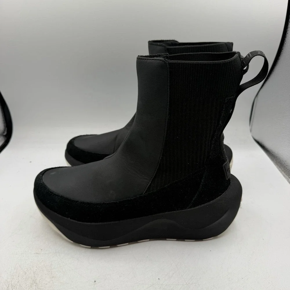 The North Face Halseigh Boots Womens Sz 10 Black Waterproof Leather Snow Pull On
